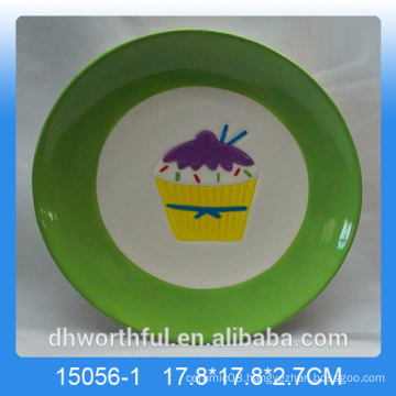Nice icecream ceramic round plates candy plates for kitchen